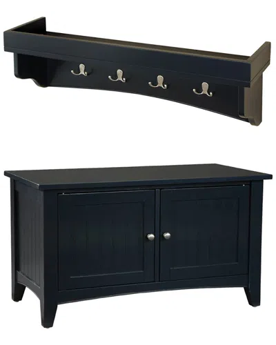 Alaterre Shaker Cottage Tray Shelf Coat Hook With Cabinet Bench Set