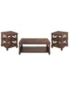 Alaterre Stockbridge 3pc Wood Living Room Set With 45in Coffee Table & Two 2 -shelf End Tables