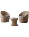 Alaterre Strafford All-weather Wicker Outdoor Set Of 2 Chairs & Cocktail Table
