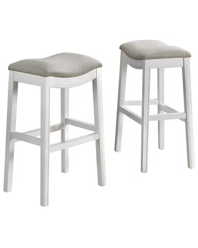 Alaterre Williston Set Of 2 Bar Height Stools In White