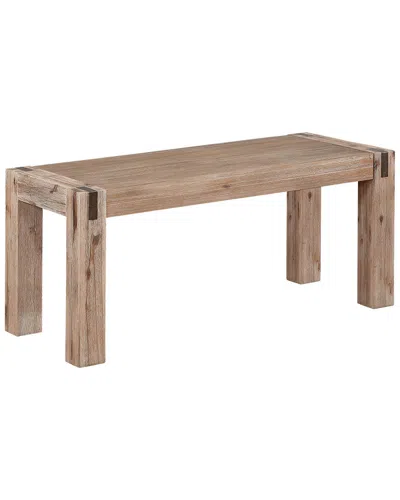 Alaterre Woodstock Acacia Wood With Metal Inset 40in Bench In Brown