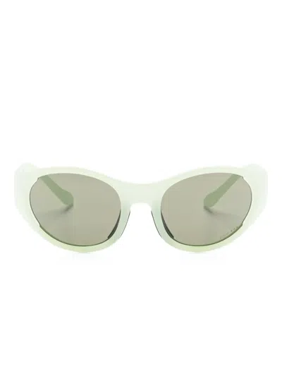 Alba Optics Anvma Oval-frame Sunglasses In Green