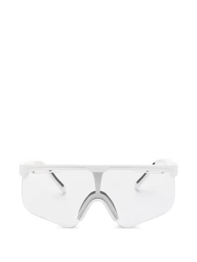 Alba Optics Geometric Frame Sunglasses In White