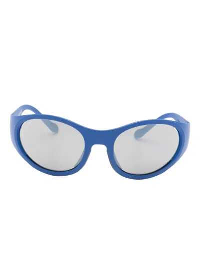 Alba Optics 椭圆形镜框太阳眼镜 In Blue