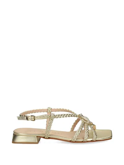 Albano Braided Sandals In Gold