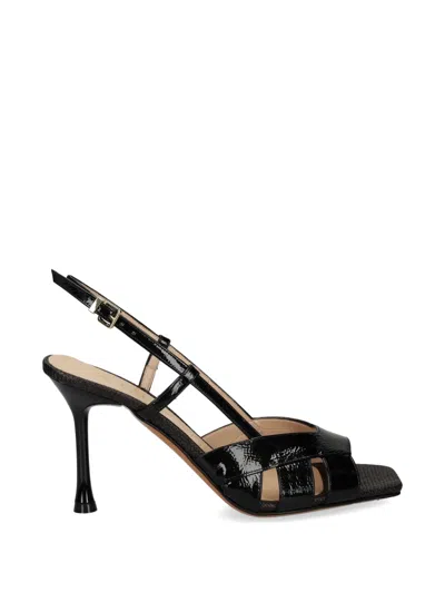 Albano Patent-leather Sandals In Black