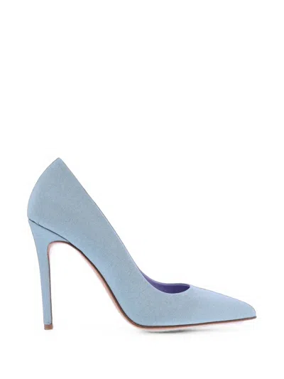 Albano Pointed-toe Heeled Pumps In Blue