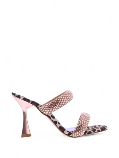 Albano Rhinestone Leopard-print Sandals In Multi