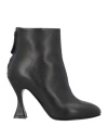 Albano Woman Ankle Boots Black Size 8 Calfskin In Black