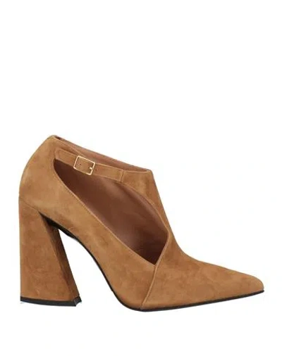 Albano Woman Ankle Boots Camel Size 6 Leather In Sand