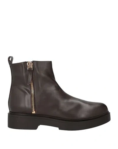 Albano Woman Ankle Boots Dark Brown Size 10 Calfskin