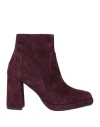 Albano Woman Ankle Boots Plum Size 6 Leather In Purple