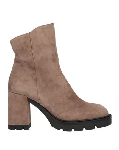 Albano Woman Ankle Boots Taupe Size 10 Leather In Brown