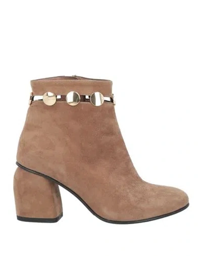 Albano Woman Ankle Boots Taupe Size 5 Leather In Grey
