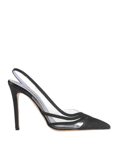 Albano Woman Pumps Black Size 8 Textile Fibers, Pvc - Polyvinyl Chloride