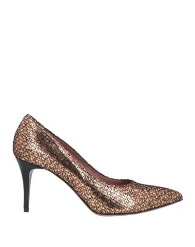 Albano Woman Pumps Rose Gold Size 7 Leather