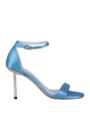 Albano Woman Sandals Azure Size 6 Textile Fibers In Blue