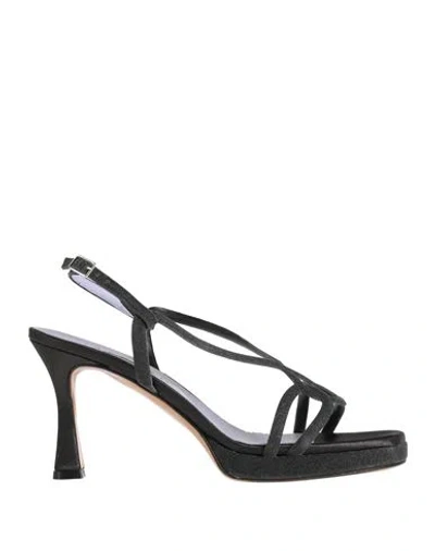 Albano Woman Sandals Black Size 6 Textile Fibers