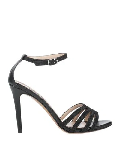 Albano Woman Sandals Black Size 6 Textile Fibers