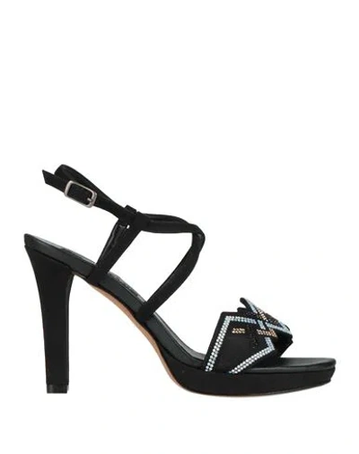Albano Woman Sandals Black Size 7 Textile Fibers