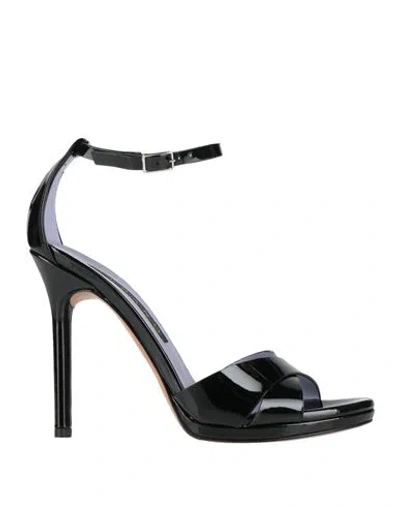 Albano Woman Sandals Black Size 7 Textile Fibers