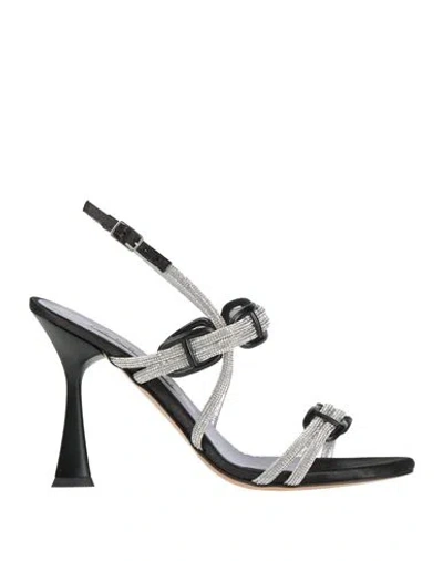 Albano Woman Sandals Black Size 8 Textile Fibers