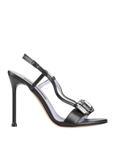 Albano Woman Sandals Black Size 9 Textile Fibers