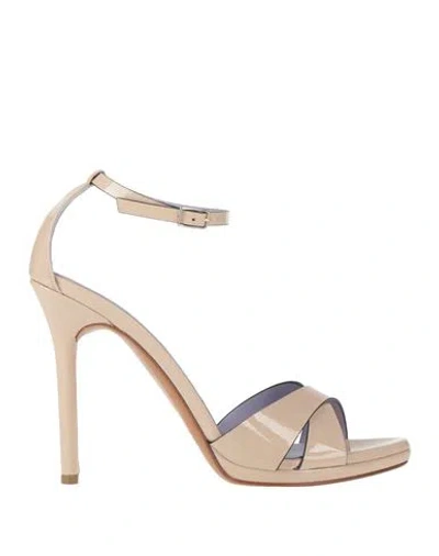 Albano Woman Sandals Blush Size 10 Textile Fibers In Gold