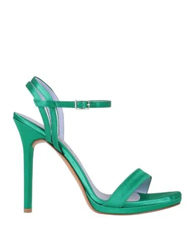 Albano Woman Sandals Emerald Green Size 8 Textile Fibers