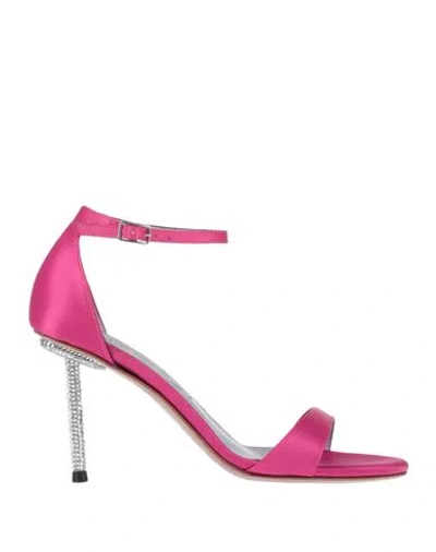 Albano Woman Sandals Fuchsia Size 7 Textile Fibers In Pink