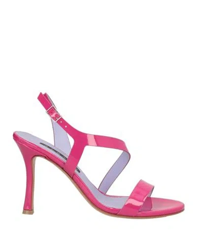 Albano Woman Sandals Garnet Size 7 Synthetisches Material In Pink