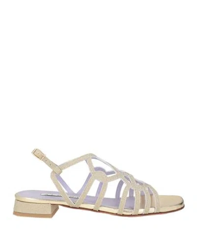 Albano Woman Sandals Gold Size 7 Textile Fibers