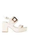 Albano Woman Sandals Ivory Size 10 Leather In White
