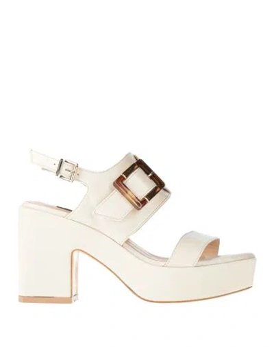 Albano Woman Sandals Ivory Size 10 Leather In White