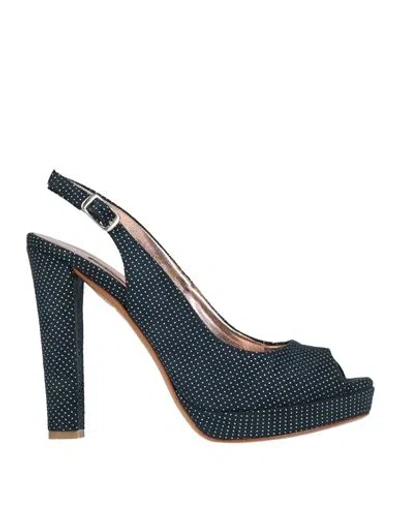 Albano Woman Sandals Navy Size 9 Textile Fibers In Blue