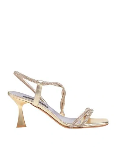 Albano Woman Sandals Platinum Size 10 Textile Fibers In Gray