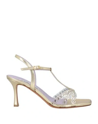 Albano Woman Sandals Platinum Size 11 Leather, Pvc - Polyvinyl Chloride