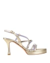 Albano Woman Sandals Platinum Size 12 Leather