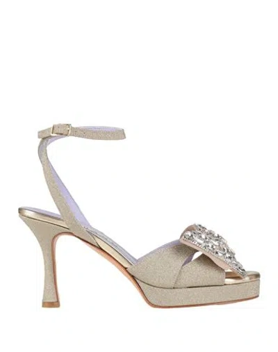 Albano Woman Sandals Platinum Size 6 Textile Fibers