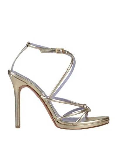 Albano Woman Sandals Platinum Size 6 Textile Fibers In Grey