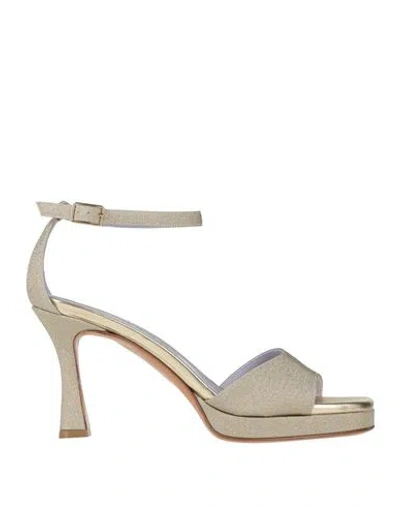 Albano Woman Sandals Platinum Size 7 Textile Fibers In Grey