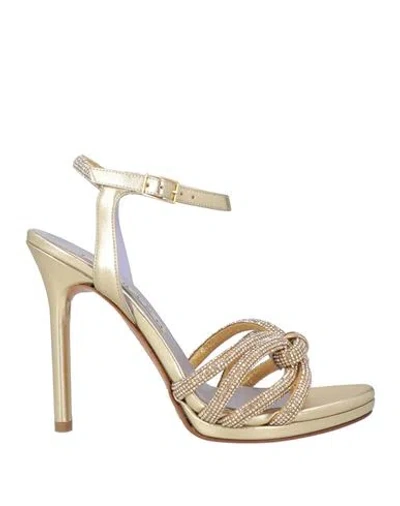Albano Woman Sandals Platinum Size 8 Textile Fibers