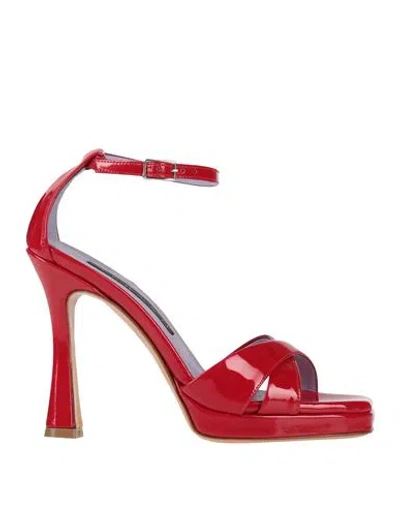 Albano Woman Sandals Red Size 5 Textile Fibers