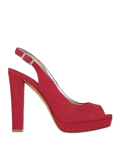 Albano Woman Sandals Red Size 7 Textile Fibers