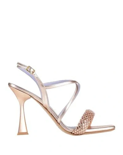 Albano Woman Sandals Rose Gold Size 10 Leather