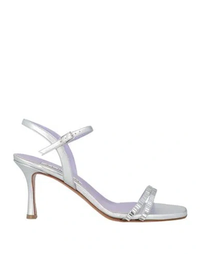 Albano Woman Sandals Silver Size 11 Leather