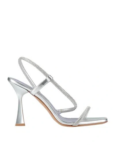 Albano Woman Sandals Silver Size 11 Textile Fibers In Multi