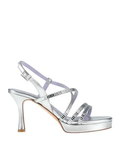 Albano Woman Sandals Silver Size 6 Leather