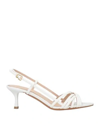 Albano Woman Sandals White Size 7 Textile Fibers