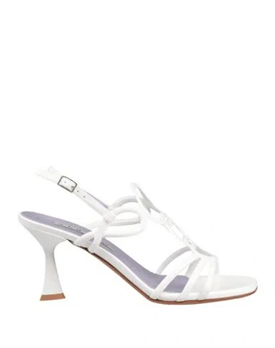 Albano Woman Sandals White Size 8 Synthetic Fibers In Multi